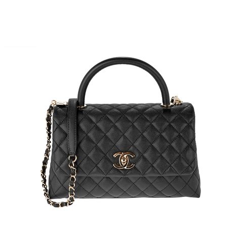 coco chanel borsetta di pelle rivoltata|Chanel Borsa Coco Handle in Pelle .